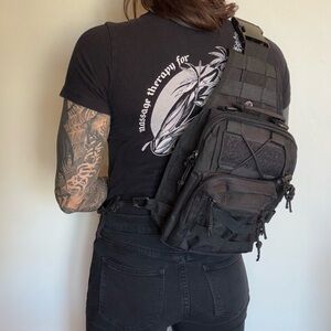 Little black tactical messenger bag